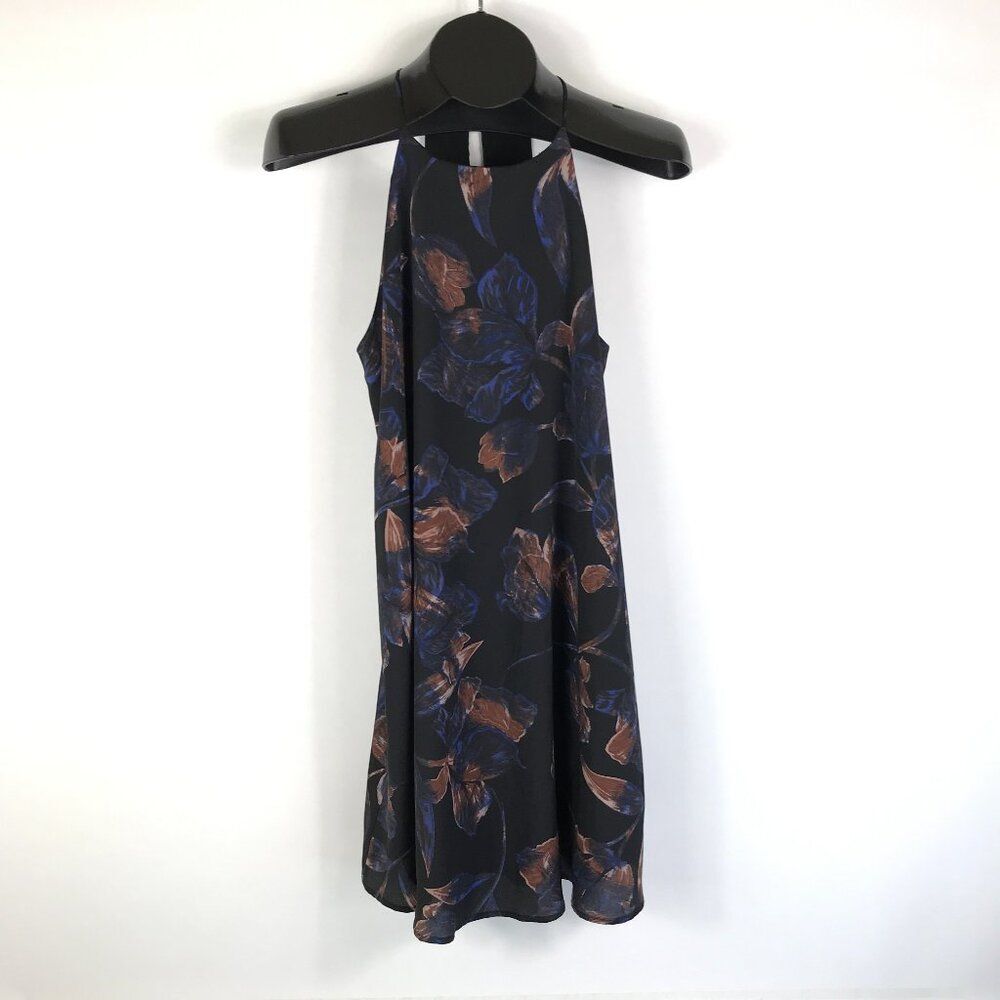 Everly Floral Halter Trapeze Dress Women's Small Sleeveless Keyhole Date Night